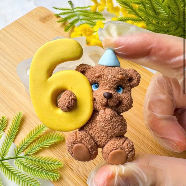 Khuôn Silicon - Số Gấu Số 6 (0-9)