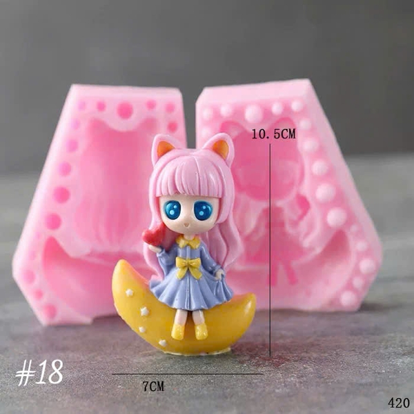 Khuôn Silicon - Em Bé - Công Chúa #18 2 Mảnh 8cm