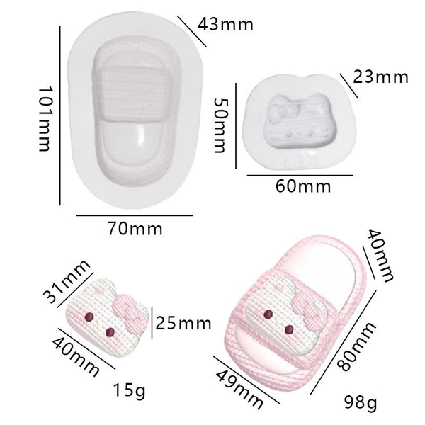 Khuôn Silicon - Em Bé Giày - Giày Dép Kitty Khúc Bạch