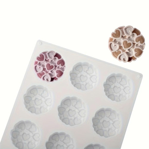 Khuôn Silicon - Vĩ Đế Tròn Trái Tim 15c 4cm