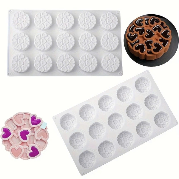 Khuôn Silicon - Vĩ Đế Tròn Trái Tim 15c 4cm
