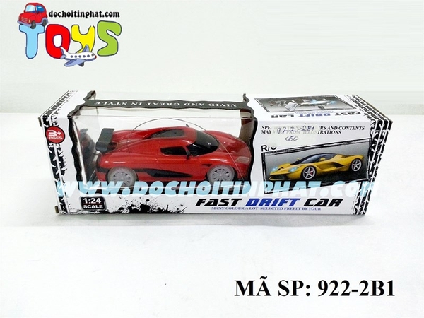 922-2B1 HỘP XE HƠI ĐIỀU KHIỂN 7 ĐỘNG TÁC, BÁNH ĐÈN, KHÔNG SẠC, TL 1:24