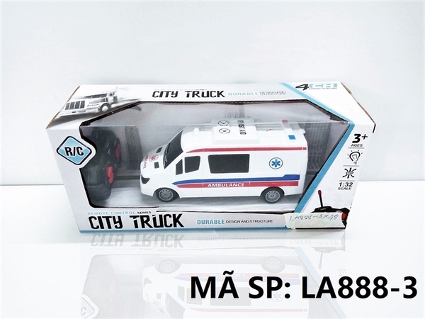 LA888-3 HỘP XE CỨU THƯƠNG ĐK 7 Đ.TÁC, KHÔNG SẠC TL 1:32 City Truck