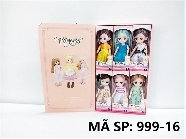999-16 HỘP BABY 6C KHỚP, MẮT THỦY TINH Princess