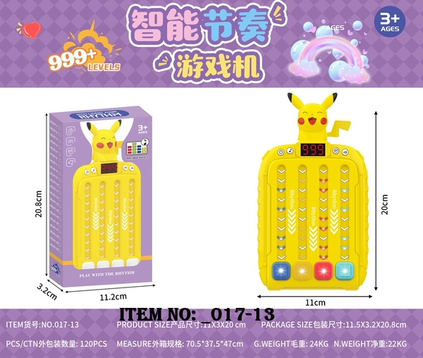 _017-13  HỘP TRÒ CHƠI NHỊP ĐIỆU ÂM NHẠC POKEMON PIN