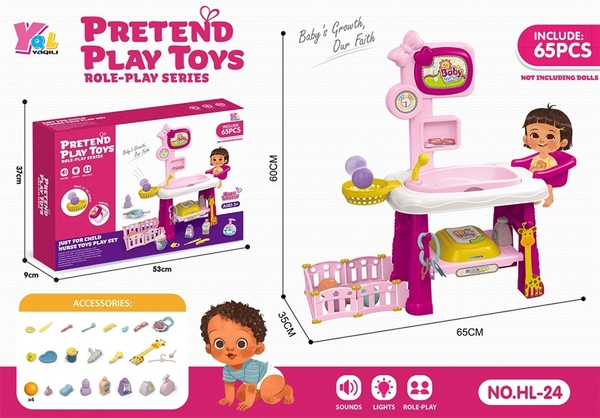 HL24 HỘP KỆ BÀN PIN CHĂM SÓC EM BÉ 65 MIẾNG HL-24