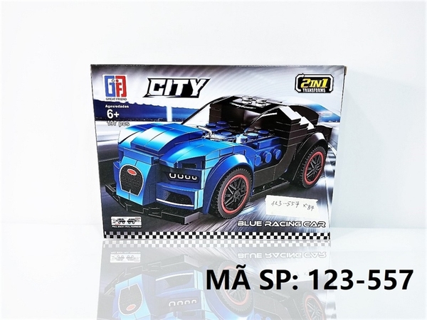 123-557 HỘP LOGO RÁP XE HƠI BIẾN HÌNH ROBO 2 IN 1 197 MIẾNG (XANH DƯƠNG) GREAT FRIEND