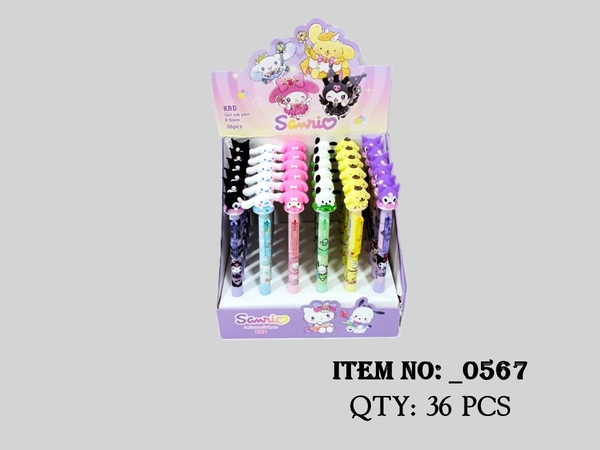 _0567  HỘP BÚT VIẾT BI MÀU TÍM SANRIO 36C 0.5mm