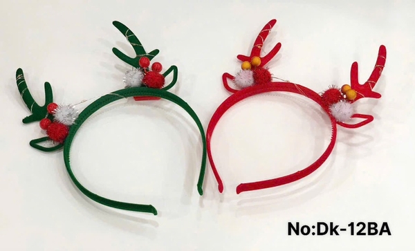 DK-12BA  TÚI 2C CÀI TÓC NOEL SỪNG TUẦN LỘC ĐÈN