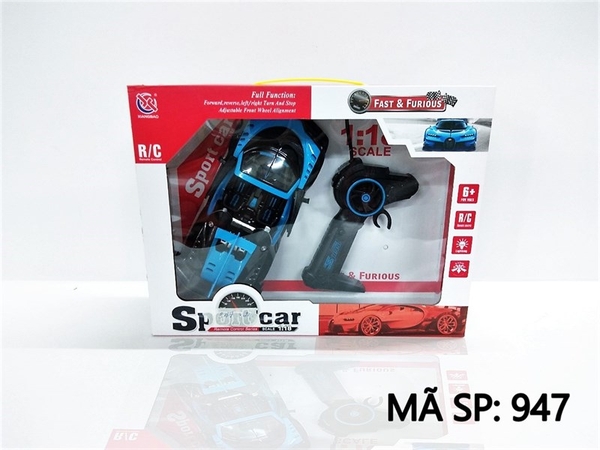 947 HỘP XE HƠI MUI TRẦN MỞ CỬA, CỐP ĐIỀU KHIỂN CÓ SẠC, TAY CẦM CẦN GẠT, TL 1:18