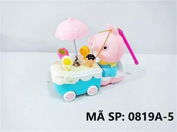 _0819A-5  XE ĐẨY KẸO HEO PEPPA (LỒNG ĐÈN)