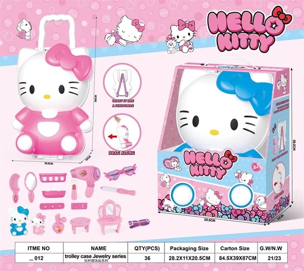 _012 HỘP VALI KÉO TRANG ĐIỂM MÈO KITTY