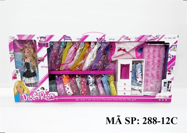 288-12C HỘP BABY 1C + 22 ÁO + GIƯỜNG, CHĂN, GỐI + TỦ ÁO (12 ÁO NGẮN, 10 ÁO DÀI)