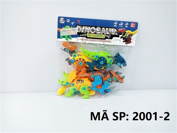 2001-2 TÚI KHỦNG LONG RÁP 4C ĐỦ MẪU + ỐC VÍT (PVC) Dinosaur