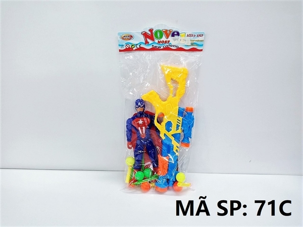 71C TÚI SIÊU NHÂN 1T AVENGER ĐÈN + 1C CÂY BẮN HÍT DÀI + 6 BANH, 5 MÚT HÍT, 4 HÍT (CAPTAIN)