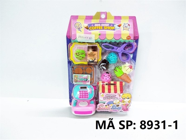 8931-1 VĨ BẾP MÁY TÍNH TIỀN SIÊU THỊ + KEM + KÉO (MINI SWEET COFFEE SHOP) 8931-