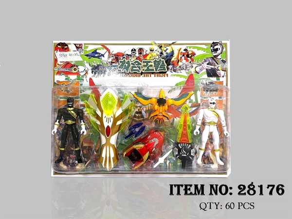 28176 VỈ SIÊU NHÂN 2T GAO + 1C THÚ ĐẠI BÀNG + XE + TAY CẦM