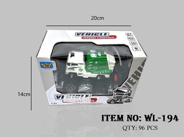 WL-194 HỘP XE CÔNG TRÌNH HỐT RÁC ĐỊA HÌNH ĐIỀU KHIỂN 7 ĐỘNG TÁC, KHÔNG SẠC, TL 1:43 WL-187 - WL-194, WL-187B - WL-194B