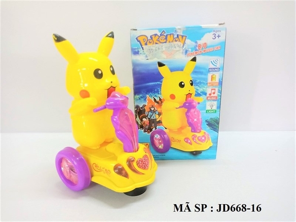 JD668-16 HỘP POKEMON LÁI XE PIN 3 BÁNH NHẠC ĐÈN
