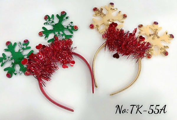 TK-55A  TÚI 2C CÀI TÓC NOEL HOA TUYẾT KIM TUYẾN