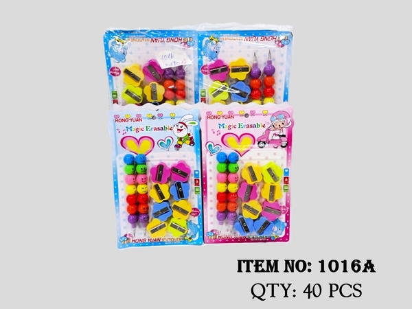 1016A  TÚI 12 VỈ DỤNG CỤ HỌC TẬP 2 MÓN (8C CHUỐT + 2C VIẾT CHÌ HỒ LÔ）