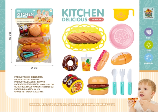1018-130  TÚI BẾP DÍNH BÁNH MÌ, HAMBUGER, DONUT, RỔ, DĨA, LY (PVC)