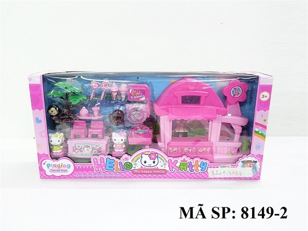 8149-2 HỘP QUẦY KEM PIN KITTY+ CÂY+ 4 GHẾ+ BÀN