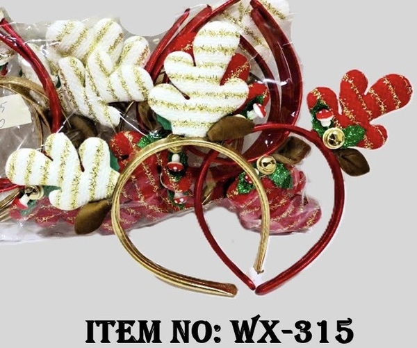 WX-315A  TÚI 2C CÀI TÓC NOEL SỪNG TUẦN LỘC CHUÔNG