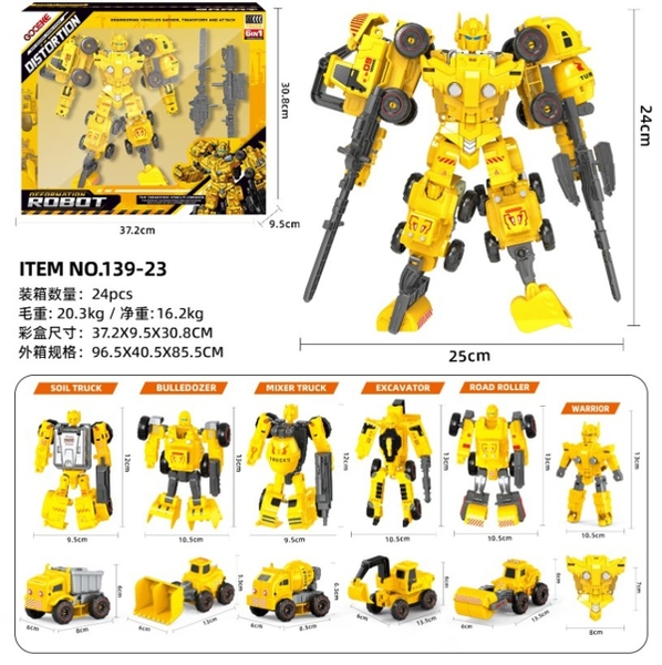 139-23  HỘP RÁP ROBO BIẾN HÌNH XE CÔNG TRÌNH ĐỦ MẪU