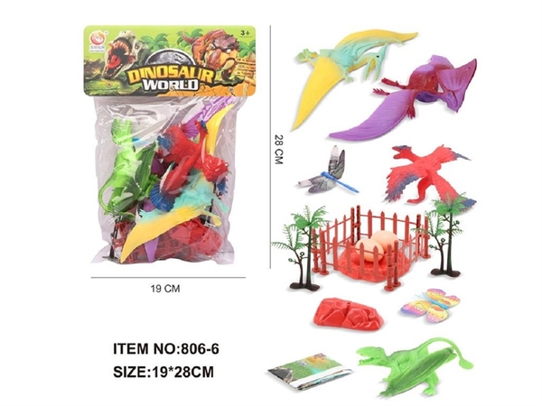 806-6 TÚI THÚ KHỦNG LONG 4C + CÂY, TRỨNG (PVC)