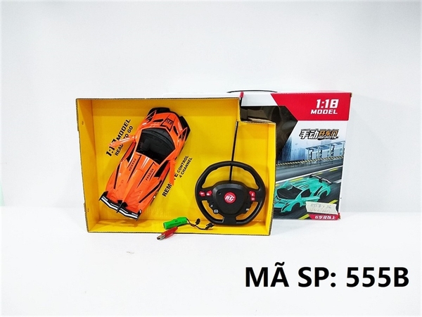 555B HỘP XE HƠI LAMBORGHINI MỞ CỬA ĐK 7 Đ.TÁC, VÔ LĂNG TRÒN, CÓ SẠC TL 1:18 Power