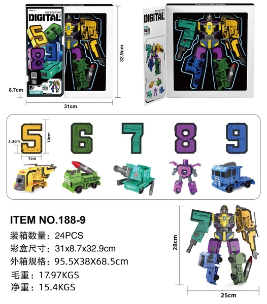 188-9  HỘP RÁP ROBO BIẾN HÌNH SỐ HỌC