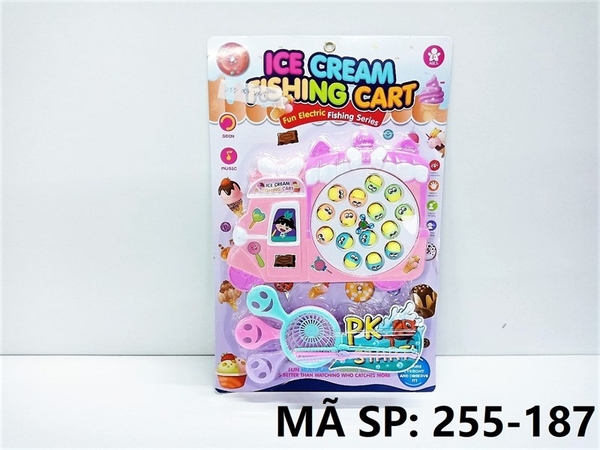 255-187 VỈ CÂU CÁ PIN XE KEM 15C Ice Cream Fishing Cart