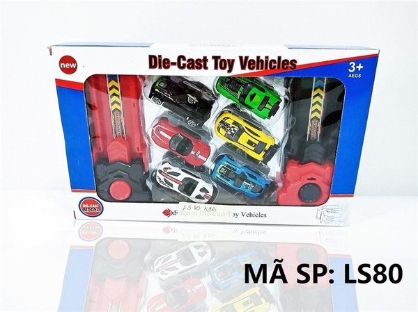 LS80 HỘP XE HƠI SẮT 6C + 2C BẮN TRƯỢT (Die cast toy vehicles)
