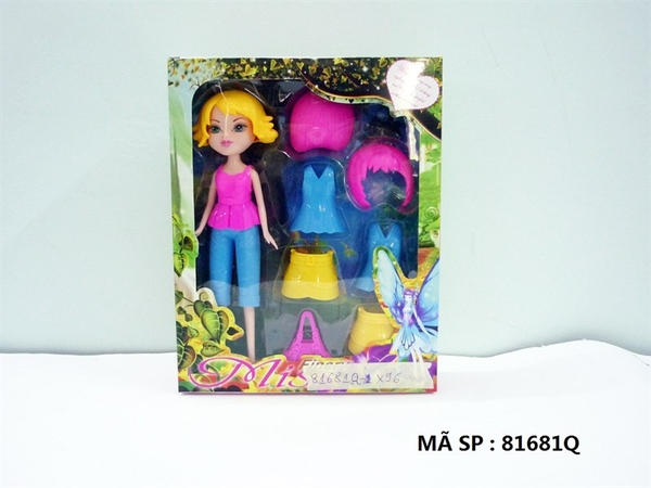 81681Q HỘP BABY 1C KHUÔN + 2 ÁO + 2 QUẦN + 2 BỘ TÓC + BÓP (BABY NHỰA)