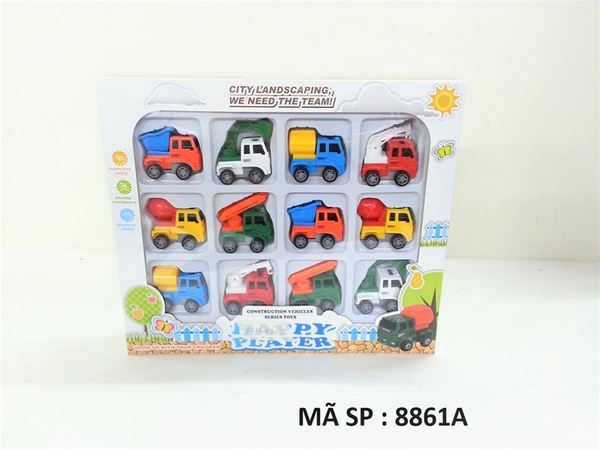 8861A HỘP XE CT TRỚN 12C (BEN, CÀO, BỒN, CẨU, TRỘN, THANG) ĐỦ MẪU