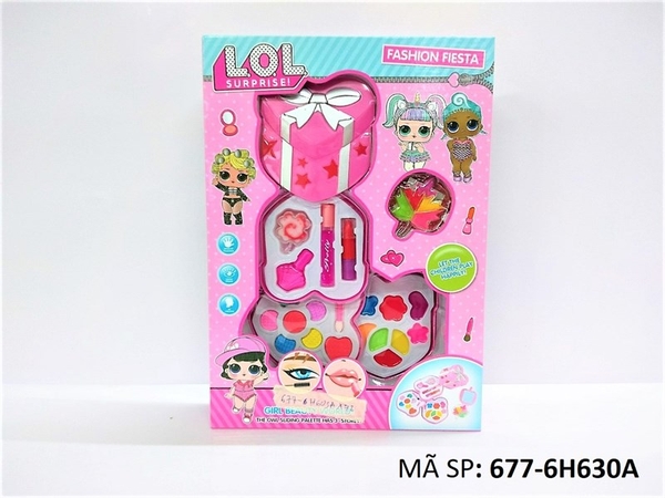 677-H603A HỘP PHẤN TRANG ĐIỂM HÌNH HỘP QUÀ 3 TẦNG, CHIẾC LÁ BABY L.O.L