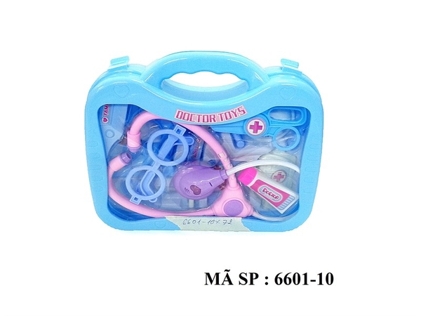 6601-10 HỘP.VALI BÁC SĨ XANH (TAI NGHE , MẮT KIẾNG , KÉO)