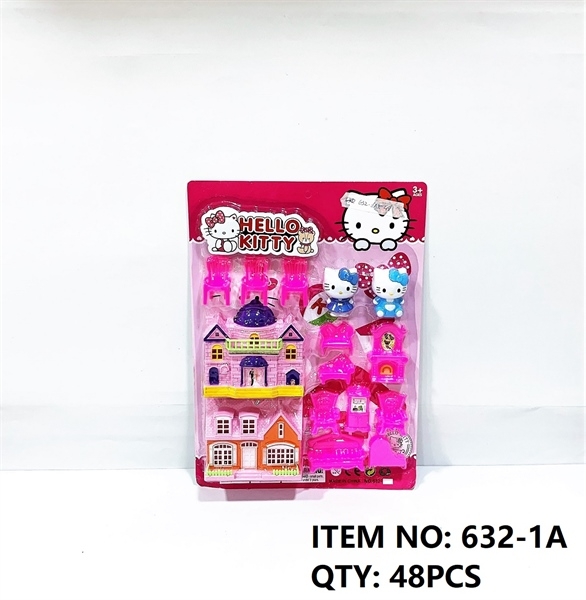 632-1A VỈ NỘI THẤT NHÀ 2C + 2C MÈO KITTY
