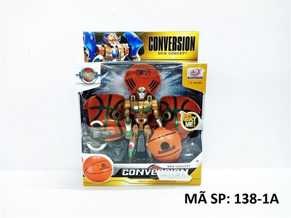 138-1A HỘP RÁP ROBO PIN NÚT NHẠC ĐÈN CẦM BÚA BIẾN HÌNH BÓNG RỔ (BASKETBALL) Conversion 138-1, 138-2