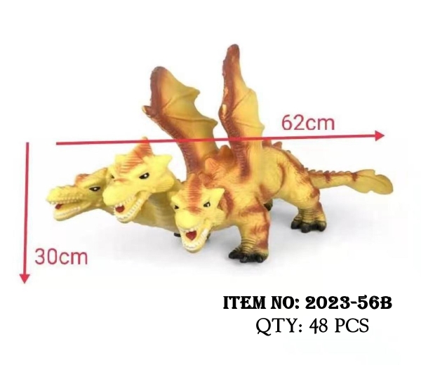 2023-56B  TÚI THÚ KHỦNG LONG 3 ĐẦU MỀM PIN 1C ĐỦ MẪU