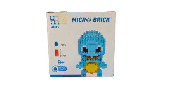 8073A  HỘP LOGO RÁP 3D POKEMON ZENIGAME (RÙA BIỂN) 300 MIẾNG  Micro Brick