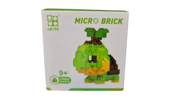 7066A  HỘP LOGO RÁP 3D POKEMON NAETLE (RÙA CỎ) 310 MIẾNG  Micro Brick