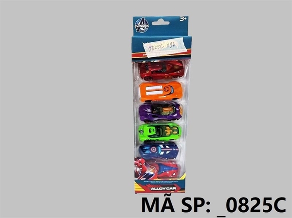 _0825C HỘP XE HƠI SẮT TRỚN 6C ĐỦ MẪU