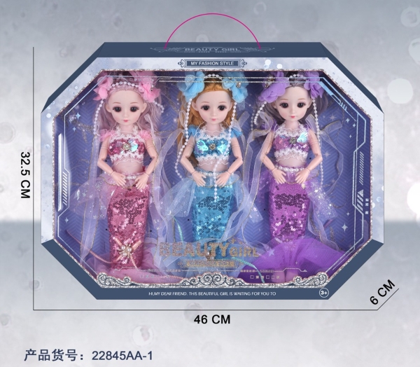 22845AA-1  HỘP BABY 3C NGƯỜI CÁ KHỚP, MẮT THỦY TINH