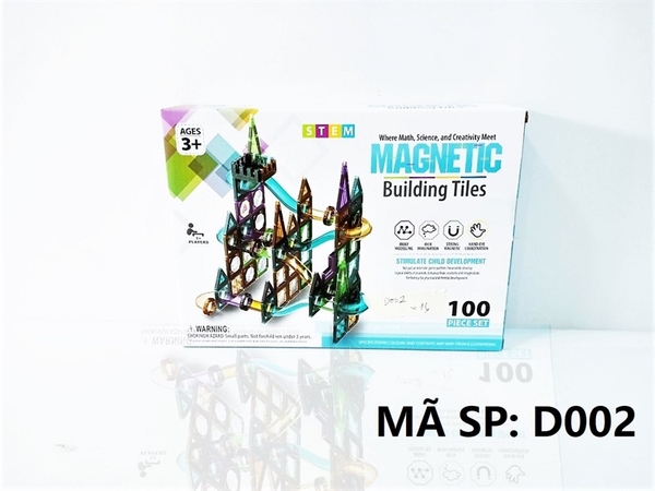 D002 HỘP XẾP HÌNH NAM CHÂM TRƯỢT BANH 100 MIẾNG Magnetic Building Titles