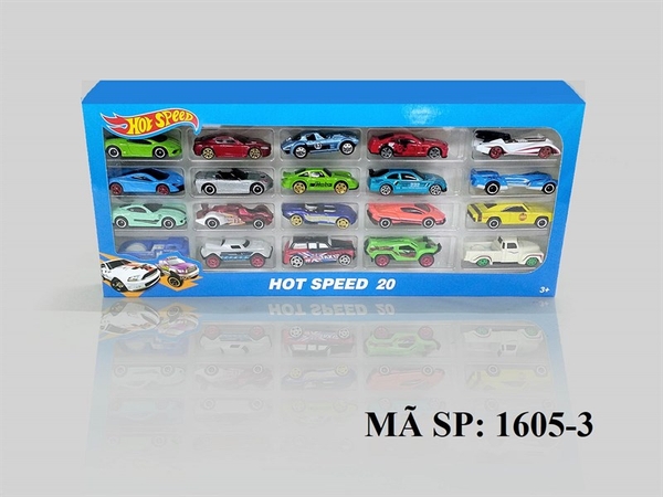 1605-3 HỘP XE HƠI SẮT TRỚN 20C (ĐỦ MẪU) HOT SPEED