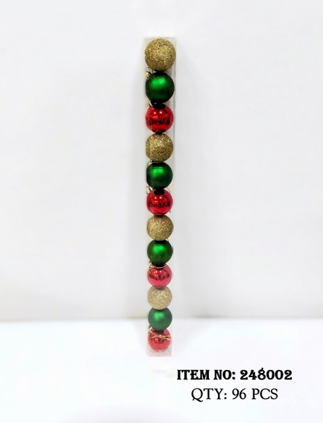 248002  ỐNG 12 QUẢ CHÂU ĐỎ TRANG TRÍ CÂY THÔNG NOEL