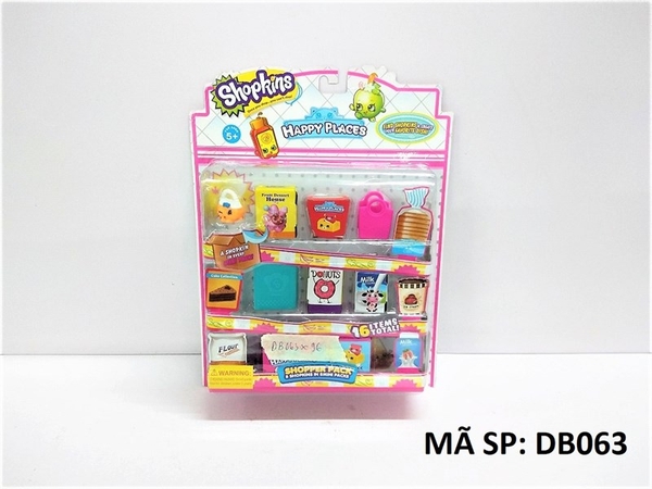 DB063 VĨ BẾP HỘP BÁNH, KEM, SỮA + GIỎ Shopkins