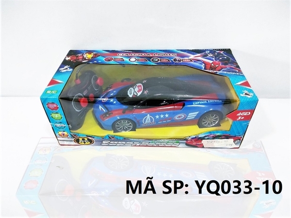 YQ033-10 HỘP XE HƠI FERRARI CAPTAIN AMERICA ĐK 7 Đ.TÁC, KHÔNG SẠC, TL 1:14 SUPER HEROES YQ033-